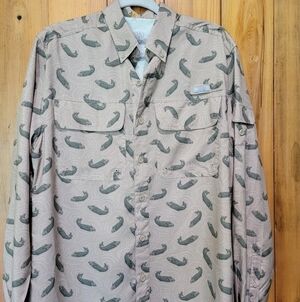 Ocean Cost Patterned Button-Up Shirt